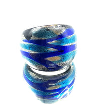 Handmade Glass Acrylic Ring Aqua Celestial Bio Color  Infinity Band