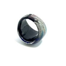 Handmade Glass Acrylic Ring Aqua Celestial Bio Color  Infinity Band