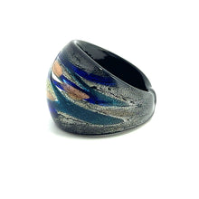 Handmade Glass Acrylic Ring Aqua Celestial Fusion Infinity Band