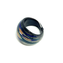 Handmade Glass Acrylic Ring Aqua Celestial Fusion Infinity Band