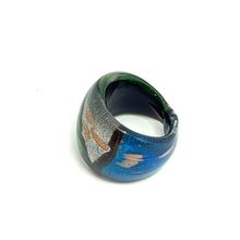 Handmade Glass Acrylic Ring Aqua Radiance Artistry Infinity Band