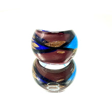 Handmade Glass Acrylic Ring Aqua Twilight Elegance Infinity Band