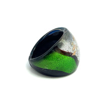 Handmade Glass Acrylic Ring Aqua's Artistry and Radiance Infinity Band