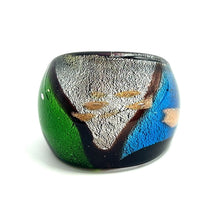 Handmade Glass Acrylic Ring Aqua's Artistry and Radiance Infinity Band