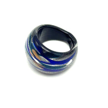 Handmade Glass Acrylic Ring Aqua's Celestial Fusion Infinity Band