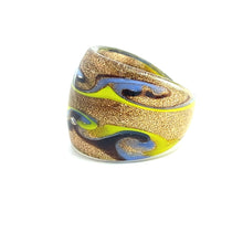 Handmade Glass Acrylic Ring Arabesque Chromatic Glitter  Infinity Band