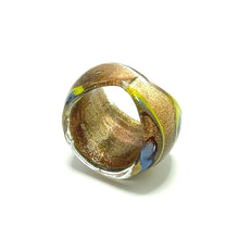 Handmade Glass Acrylic Ring Arabesque Chromatic Glitter  Infinity Band