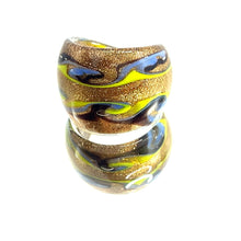 Handmade Glass Acrylic Ring Arabesque Chromatic Glitter  Infinity Band