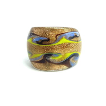 Handmade Glass Acrylic Ring Arabesque Chromatic Glitter  Infinity Band