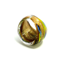Handmade Glass Acrylic Ring Arabesque Chromatic Gold  Infinity Band