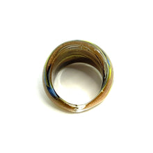 Handmade Glass Acrylic Ring Arabesque Chromatic Gold  Infinity Band