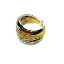 Handmade Glass Acrylic Ring Arabesque Chromatic's Golden Infinity Band