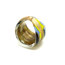 Handmade Glass Acrylic Ring Arabesque Chromatic's Golden Infinity Band