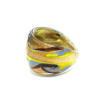 Handmade Glass Acrylic Ring Arabesque Chromatic's Golden Infinity Band