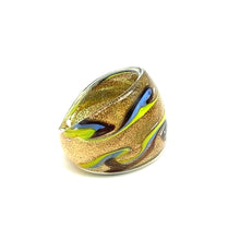 Handmade Glass Acrylic Ring Arabesque Chromatic's Golden Infinity Band