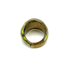 Handmade Glass Acrylic Ring Arabesque's Chromatic Golden Infinity Band