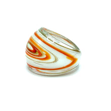 Handmade Glass Acrylic Ring Artisan's Orange Palette Infinity Band