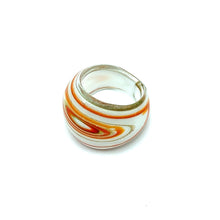 Handmade Glass Acrylic Ring Artisan's Orange Palette Infinity Band