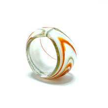 Handmade Glass Acrylic Ring Artisan's Orange Palette Infinity Band