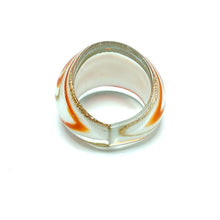 Handmade Glass Acrylic Ring Artisan's Orange Palette Infinity Band