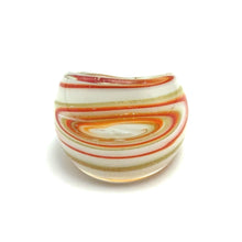 Handmade Glass Acrylic Ring Artisan's Palette Orange Infinity Band