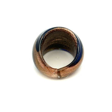 Handmade Glass Acrylic Ring Artistic Navy Bold Golden Infinity Band