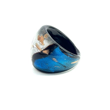 Handmade Glass Acrylic Ring Artistry Aqua Radiance Infinity Band