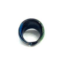 Handmade Glass Acrylic Ring Artistry Aqua Radiance Infinity Band