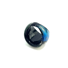 Handmade Glass Acrylic Ring Artistry Aqua Radiance Infinity Band