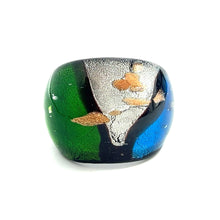 Handmade Glass Acrylic Ring Artistry Aqua Radiance Infinity Band