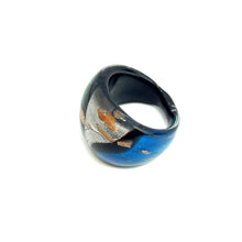 Handmade Glass Acrylic Ring Artistry Aqua Radiance Infinity Band