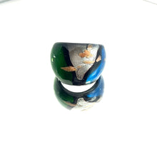 Handmade Glass Acrylic Ring Artistry Aqua Radiance Infinity Band