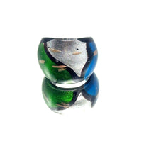 Handmade Glass Acrylic Ring Artistry Aqua's Radiance Infinity Band