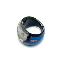Handmade Glass Acrylic Ring Artistry Aqua's Radiance Infinity Band