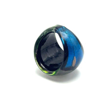 Handmade Glass Acrylic Ring Artistry Aqua's Radiance Infinity Band