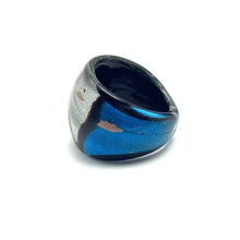 Handmade Glass Acrylic Ring Artistry Aqua's Radiance Infinity Band