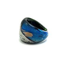 Handmade Glass Acrylic Ring Artistry in Aqua Radiance Infinity Band
