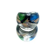 Handmade Glass Acrylic Ring Artistry in Aqua Radiance Infinity Band