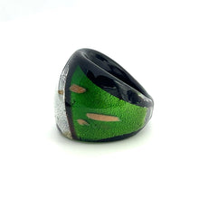 Handmade Glass Acrylic Ring Artistry Radiance Aqua Infinity Band