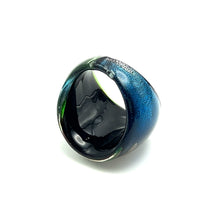 Handmade Glass Acrylic Ring Artistry with Aqua Radiance Infinity Band