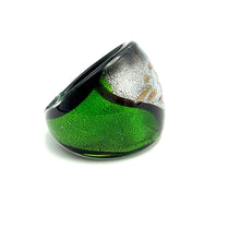 Handmade Glass Acrylic Ring Artistry with Aqua Radiance Infinity Band