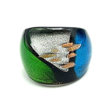 Handmade Glass Acrylic Ring Artistry with Aqua Radiance Infinity Band