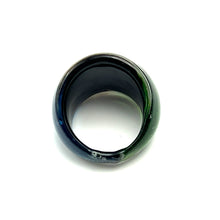 Handmade Glass Acrylic Ring Artistry with Aqua Radiance Infinity Band