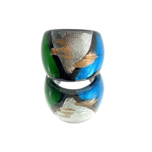 Handmade Glass Acrylic Ring Artistry with Radiance Aqua Infinity Band