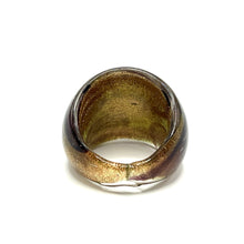 Handmade Glass Acrylic Ring Autumn Elegance Gleaming Infinity Band