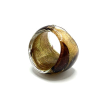 Handmade Glass Acrylic Ring Autumn Elegance Gleaming Infinity Band
