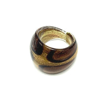 Handmade Glass Acrylic Ring Autumn Elegance Gleamingly Infinity Band