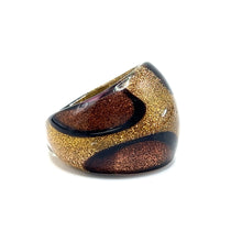 Handmade Glass Acrylic Ring Autumn Elegance's Gleaming Infinity Band