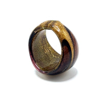 Handmade Glass Acrylic Ring Autumn Elegance's Gleaming Infinity Band
