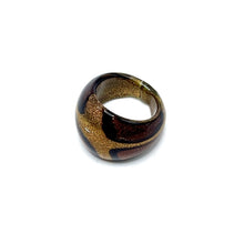 Handmade Glass Acrylic Ring Autumn Elegance's Gleaming Infinity Band